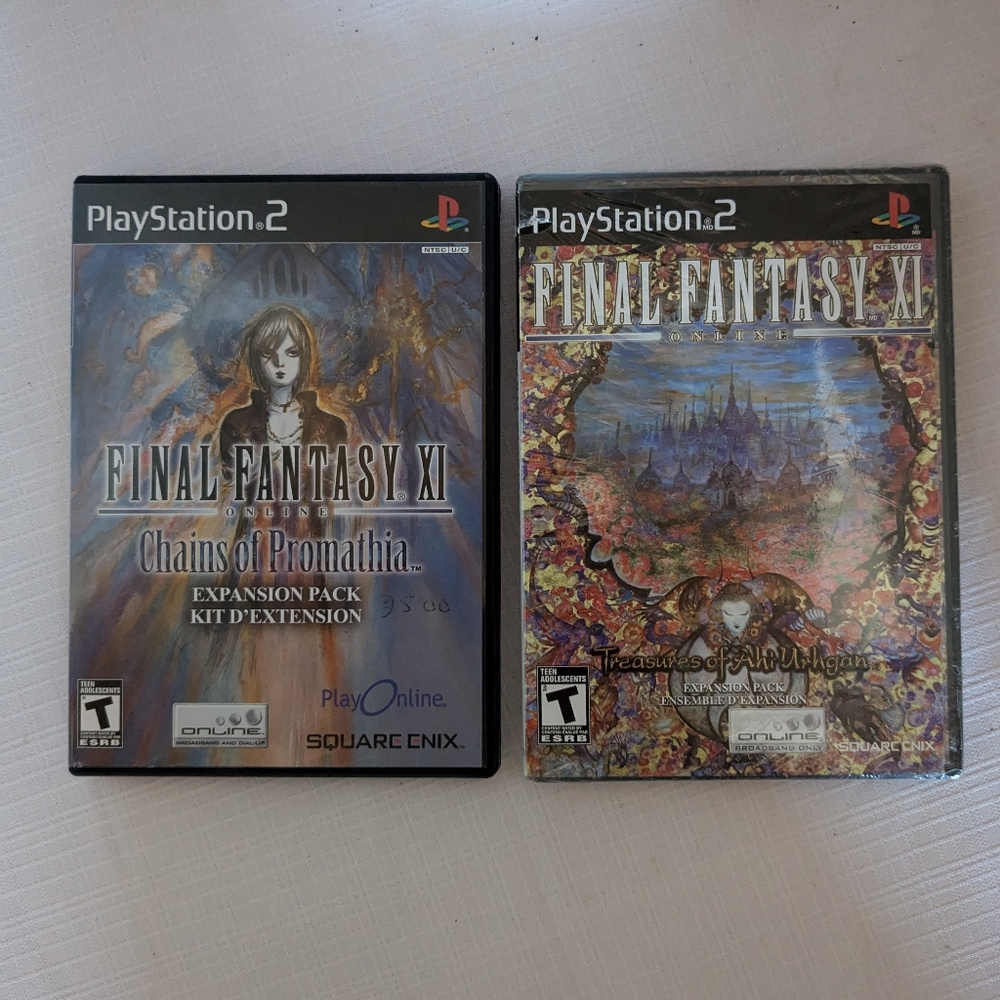2 PS2 Final Fantasy Xl games: Chains of Promathia and Treasures of Ahi Urhgan